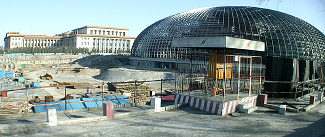 Beijing National Theatre, under construction near Tiananmen Square