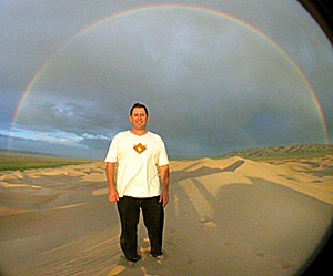 Ron Gluckman in the Gobi Desert of Mongolia